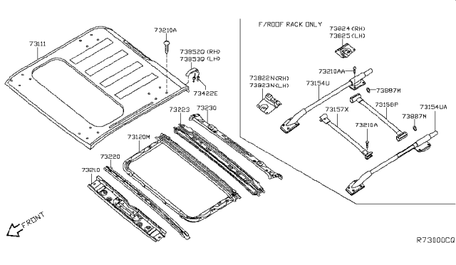 2018 Nissan Frontier Roof Panel & Fitting Diagram 5