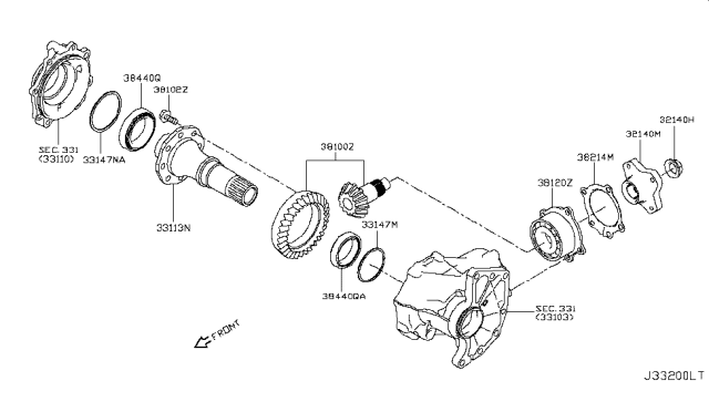 2018 Nissan Rogue Gear-Ring,Transfer Diagram for 33113-4BC0B