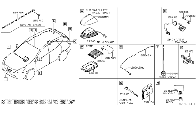 2019 Nissan Rogue Audio & Visual Diagram 1