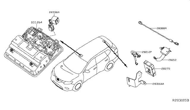 2018 Nissan Rogue Cable-Usb Diagram for 28088-9TB0B