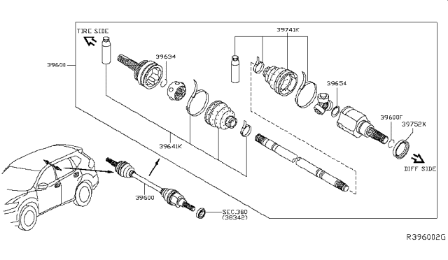2017 Nissan Rogue Hybrid Rear Drive Shaft Diagram 1