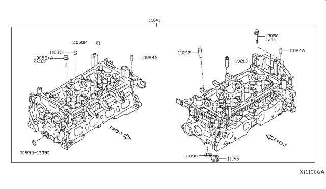 2017 Nissan Rogue Hybrid Cylinder Head & Rocker Cover Diagram 3