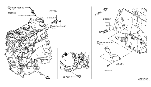 2018 Nissan Rogue Engine Camshaft Position Sensor Diagram for 23731-3LM1A