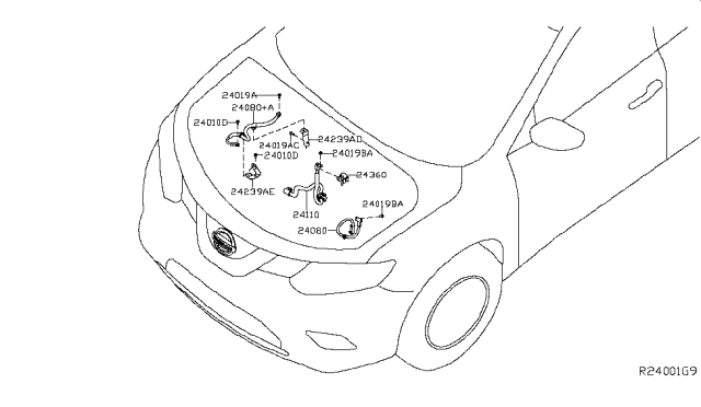 2017 Nissan Rogue Cap-Terminal Diagram for 24360-4BC0A