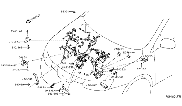 2019 Nissan Rogue Bracket-Engine Harness Diagram for 24230-4BC0D