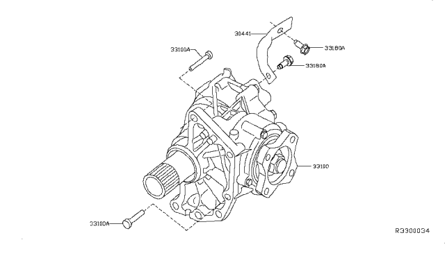 2017 Nissan Rogue Hybrid Transfer Assembly & Fitting Diagram