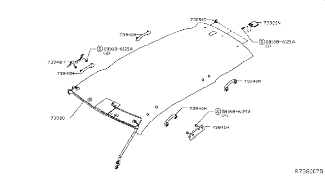 2018 Nissan Rogue Roof Trimming Diagram