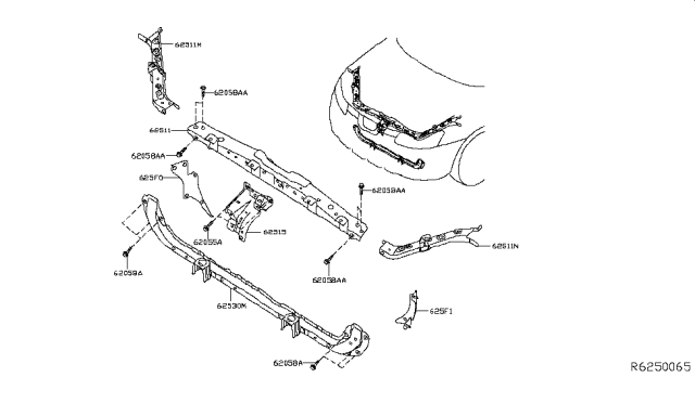 2019 Nissan Rogue Bracket Assembly-Radiator Core Side,LH Diagram for 625F1-7FL0A