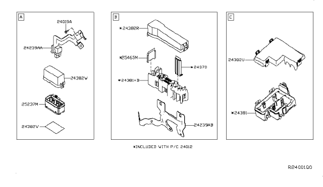 2018 Nissan Rogue Cover-FUSIBLE Link Holder Diagram for 24382-3JA0A