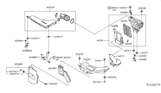 2018 Nissan Rogue Bracket-Resonator Diagram for 16588-4CL1C
