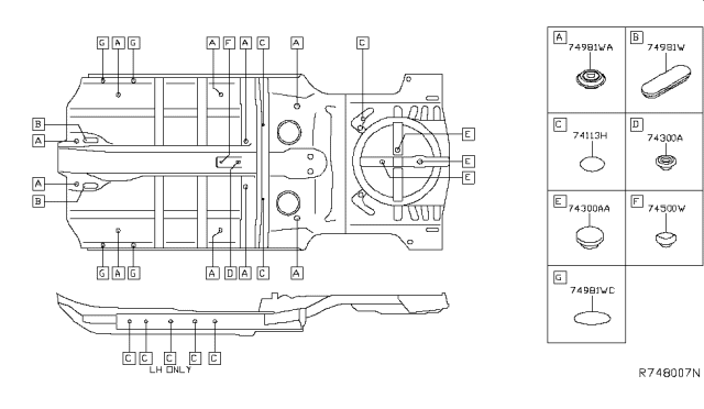 2019 Nissan Rogue Hybrid Floor Fitting Diagram 2
