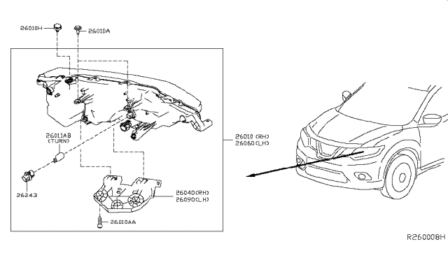 2017 Nissan Rogue Hybrid Headlamp Diagram 2