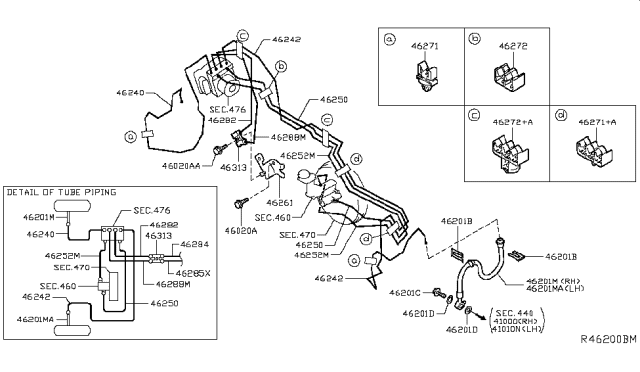 2017 Nissan Rogue Hybrid Brake Piping & Control Diagram 2