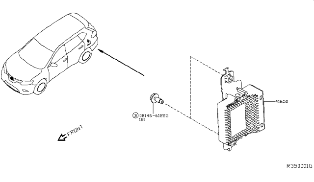 2017 Nissan Rogue Hybrid Transfer Control Parts Diagram