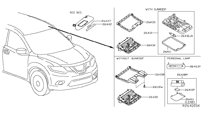 2017 Nissan Rogue Hybrid Room Lamp Diagram 1