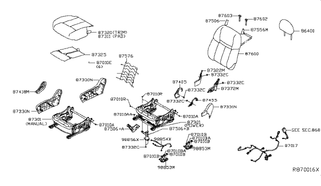 2017 Nissan Rogue Hybrid Front Seat Diagram 3