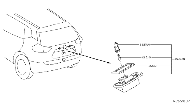 2017 Nissan Rogue Hybrid Licence Plate Lamp Diagram
