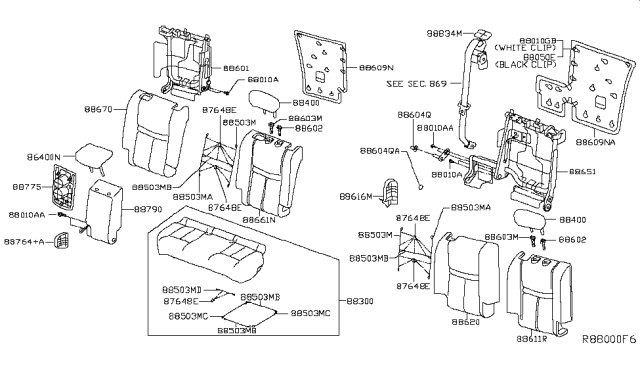 2019 Nissan Rogue Rear Seat Diagram 1