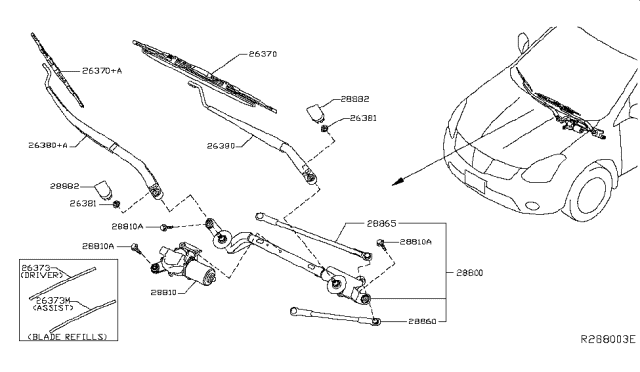 2017 Nissan Rogue Hybrid Windshield Wiper Diagram