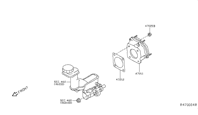 2017 Nissan Rogue Hybrid Brake Servo & Servo Control Diagram 1