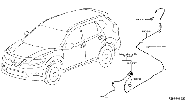 2017 Nissan Rogue Hybrid Trunk Opener Diagram 1