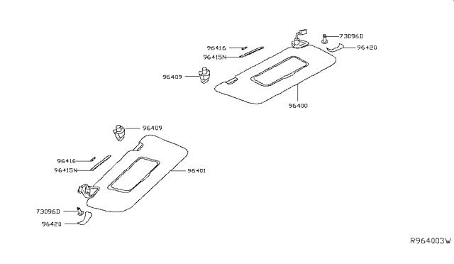 2017 Nissan Rogue Sunvisor Diagram