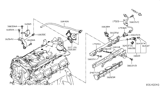 2018 Nissan Rogue Protector-Fuel Connector Diagram for 16265-4BB0B
