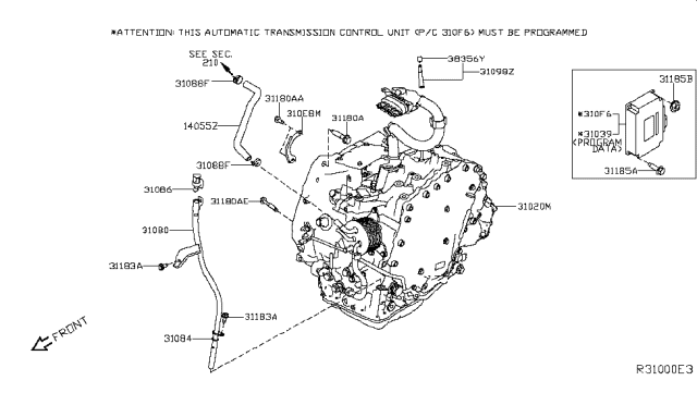 2018 Nissan Rogue Auto Transmission,Transaxle & Fitting Diagram 1