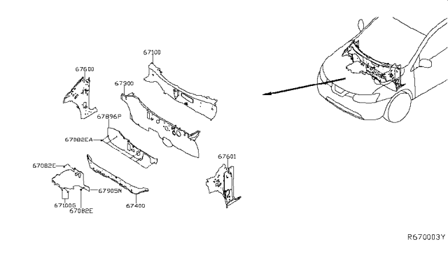 2018 Nissan Rogue Dash Panel & Fitting Diagram