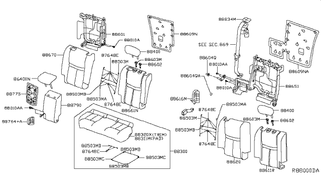 2017 Nissan Rogue Hybrid Rear Seat Diagram 2