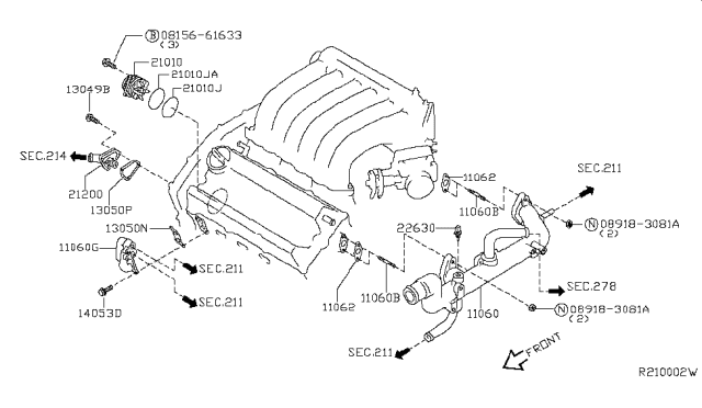 2016 Nissan Altima Water Pump, Cooling Fan & Thermostat Diagram 1