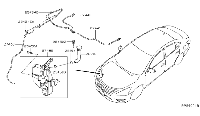 2014 Nissan Altima Tank Assy-Windshield Washer Diagram for 28910-3TA2A