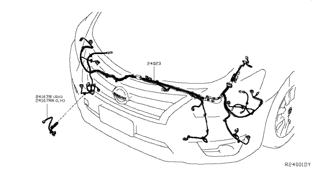 2014 Nissan Altima Harness-Sub Diagram for 24023-3TA2E