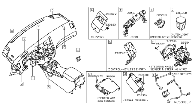 2014 Nissan Altima Body Control Module Controller Assembly Diagram for 284B2-3TA0C