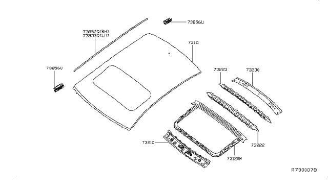 2016 Nissan Altima Reinforce Assy-Roof Diagram for G3120-3TAAA