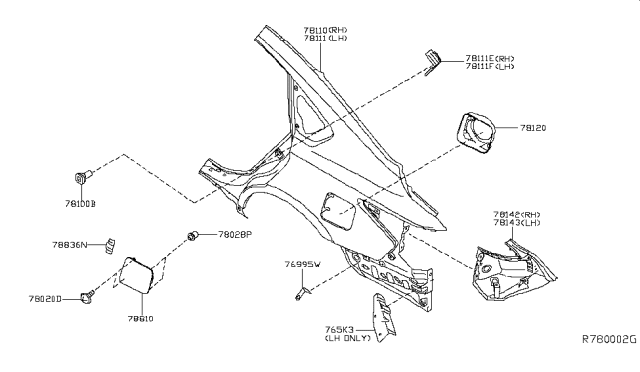 2013 Nissan Altima Rear Fender & Fitting Diagram