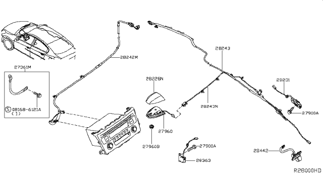 2018 Nissan Altima Cable-Earth Bonding Diagram for 28360-9HS0A