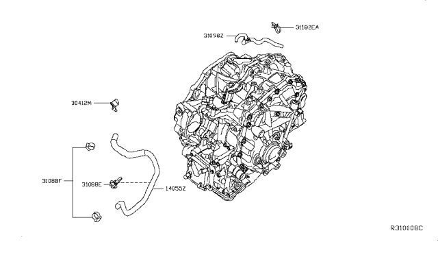 2017 Nissan Altima Hose - Water Diagram for 14055-3TA4B