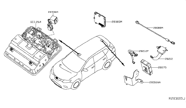 2016 Nissan Altima Box-TELEMATIC Diagram for 28275-5AA1B