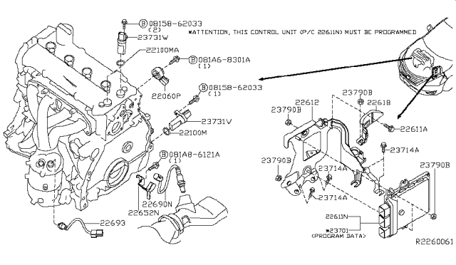 2018 Nissan Altima Air Fuel Ratio Sensor Assembly Diagram for 22693-3TA0B