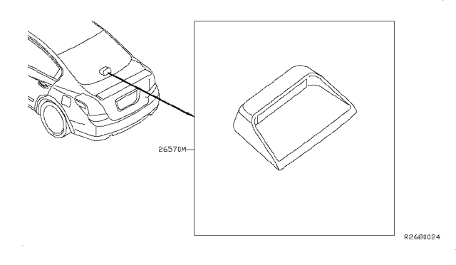 2017 Nissan Altima Lamp Assembly-Stop Diagram for 26590-9HM1A