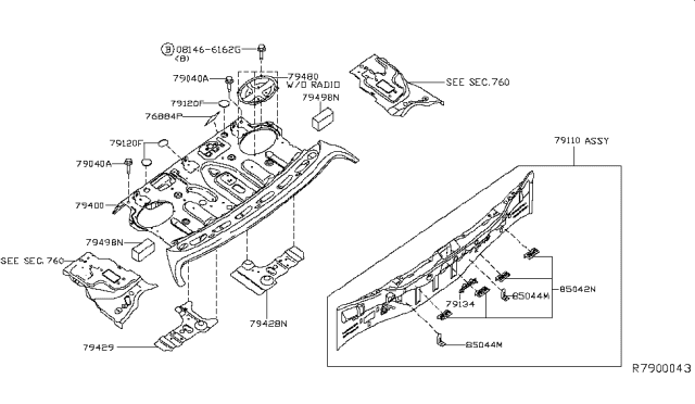 2015 Nissan Altima Rear,Back Panel & Fitting Diagram 2