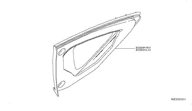 2014 Nissan Altima Glass Assy-Side Window,RH Diagram for 83300-3TA0A