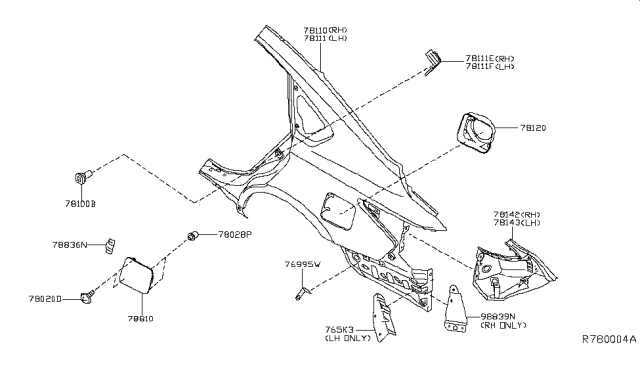 2015 Nissan Altima Rear Fender & Fitting Diagram 2