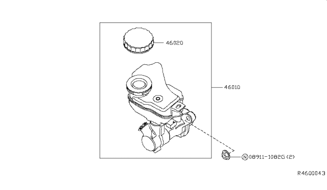 2018 Nissan Altima Brake Master Cylinder Diagram