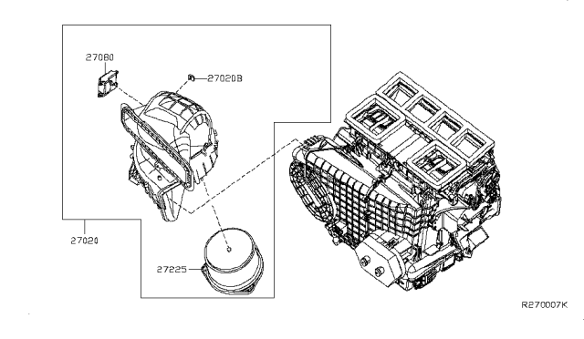 2015 Nissan Altima Heater & Blower Unit Diagram 1