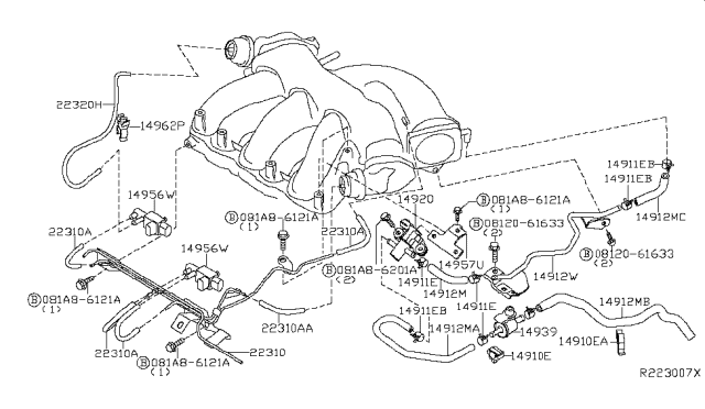 2017 Nissan Altima Engine Control Vacuum Piping Diagram 5