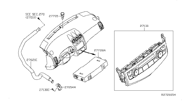2015 Nissan Altima Control Assembly Diagram for 27500-3TS0A