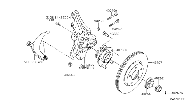 2015 Nissan Altima Rotor Disc Brake Front Diagram for 40206-3TA0B