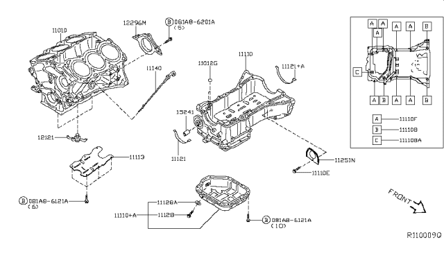 2018 Nissan Altima Cylinder Block & Oil Pan Diagram 3